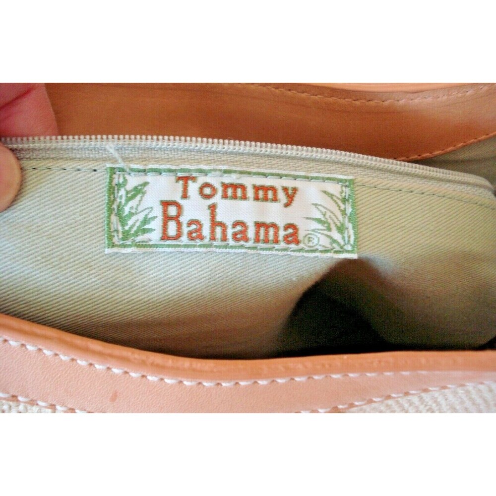 Tommy Bahama Womens Purse Tote Bag Shoulder Handbag Leather Trim Casual - Picture 9 of 9